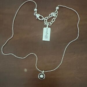 Brighton Silver Beaded Necklace with Charm